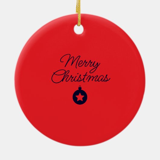 Frohe Weihnachten Black Rock Blue Classical Einzig Keramik Ornament (Hinten)