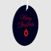 Frohe Weihnachten Black Rock Blue Classical Einzig Ornament (Vorderseite)