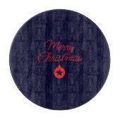 Frohe Weihnachten Black Rock Blue Classical Einzig Schneidebrett (Vorderseite)