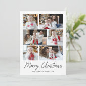 Frohe Weihnachten Black Script 6 Foto-Collage (Stehend Vorderseite)