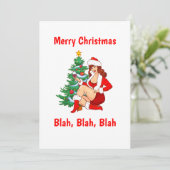 Frohe Weihnachten Blah, Blah, Blah - Funny Christm (Stehend Vorderseite)