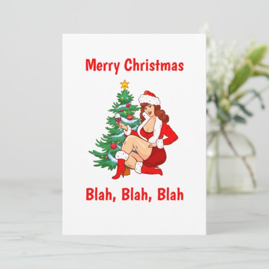 Frohe Weihnachten Blah, Blah, Blah - Funny Christm (Stehend Vorderseite)