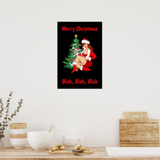 Frohe Weihnachten Blah, Blah, Blah - Funny Christm Poster (Küche)