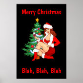 Frohe Weihnachten Blah, Blah, Blah - Funny Christm Poster (Vorne)