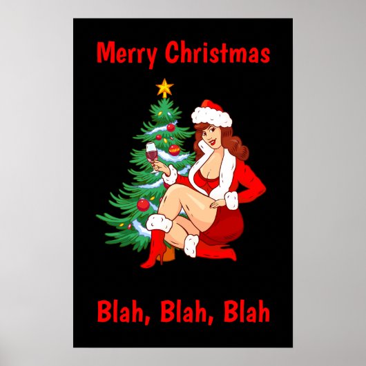 Frohe Weihnachten Blah, Blah, Blah - Funny Christm Poster (Vorne)