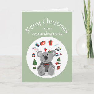 Frohe Weihnachten Blank Krankenpfleger Süßer Teddy Karte