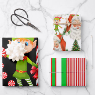 Frohe Weihnachten-Blatt-Wrap-Papier Geschenkpapier Set