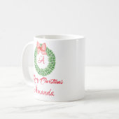Frohe Weihnachten Blätter Kaffeetasse (Vorderseite Links)