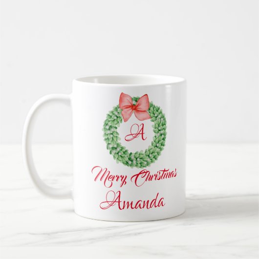 Frohe Weihnachten Blätter Kaffeetasse (Links)