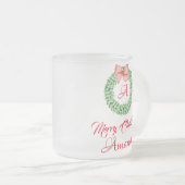 Frohe Weihnachten Blätter Mattglastasse (VorderseiteRechts)