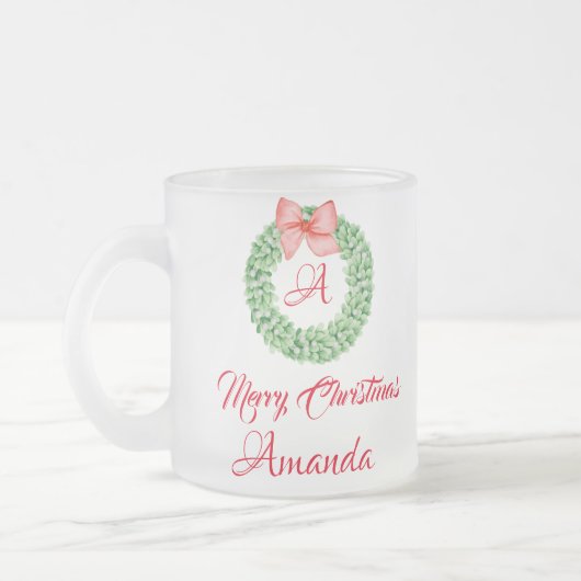 Frohe Weihnachten Blätter Mattglastasse (Links)