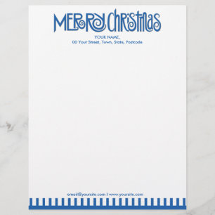 Frohe Weihnachten blau Briefkopf