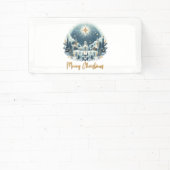 Frohe Weihnachten Blau und Gold Banner (InSitu)