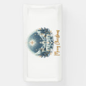 Frohe Weihnachten Blau und Gold Banner (Vertikal)