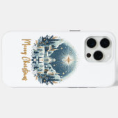 Frohe Weihnachten Blau und Gold Case-Mate iPhone Hülle (Rückseite (Horizontal))
