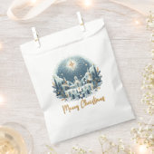 Frohe Weihnachten Blau und Gold Geschenktütchen (Ausgeschnitten)