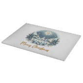 Frohe Weihnachten Blau und Gold Schneidebrett (Ecke)