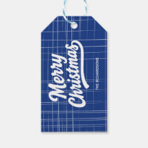 Frohe Weihnachten Blau und Weiß Leinen Stil