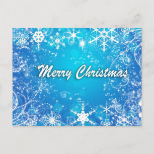 Frohe Weihnachten Blau und Weiß Schnee.