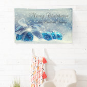 Frohe Weihnachten, Blau, Weihnachtsbälle Banner (Insitu)
