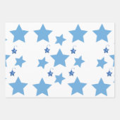 Frohe Weihnachten Blau & Weiße Sterne Geschenkpapier Set (Vorderseite)