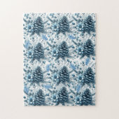 Frohe Weihnachten Blaue Pinienzapfen Puzzle (Vertikal)