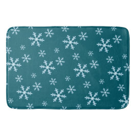 Frohe Weihnachten Blaue Schneeblume Ferien Winter Badematte