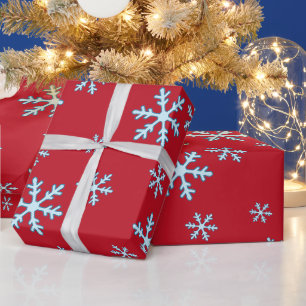 Frohe Weihnachten Blaue Schneeblume Ferien Winter Geschenkpapier