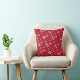 Frohe Weihnachten Blaue Schneeblume Ferien Winter Kissen