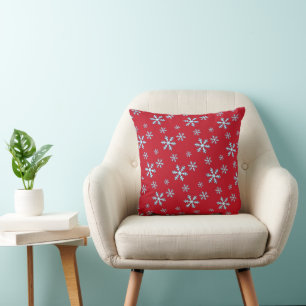 Frohe Weihnachten Blaue Schneeblume Ferien Winter Kissen