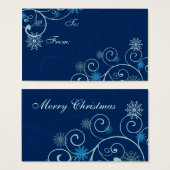 Frohe Weihnachten Blaue Schneeflocken Gift Tags (Vorne & Hinten)