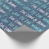 Frohe Weihnachten Blaue Sterne Religionswrapping P Geschenkpapier (Ecke)