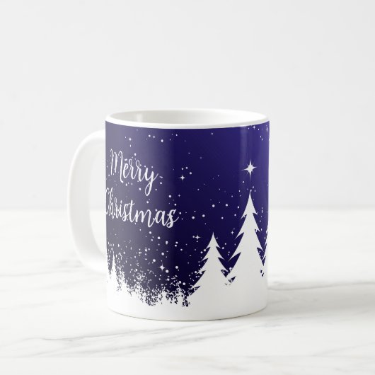 Frohe Weihnachten Blaue Tasse (Vorderseite Links)