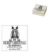 Frohe Weihnachten Bloodhound Hund Rücksendeadresse Gummistempel (Stempel)