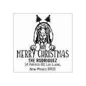 Frohe Weihnachten Bloodhound Hund Rücksendeadresse Gummistempel (Prägung)