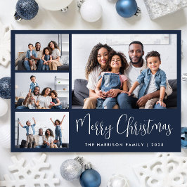 Frohe Weihnachten Blue 4 Foto Collage