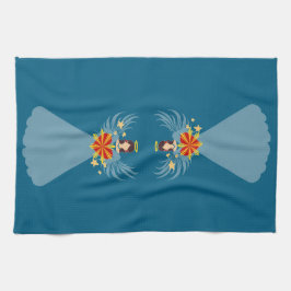 Frohe Weihnachten Blue Angel Stars Red Heart Holid Geschirrtuch