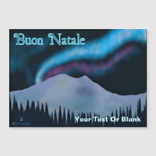 Frohe Weihnachten - Blue Aurora Magnetkarte