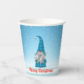 Frohe Weihnachten Blue Gnome Pappbecher (Vorderseite)