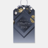 Frohe Weihnachten Blue & Gold Diamond Geschenktast Geschenkanhänger (Vorderseite)