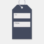 Frohe Weihnachten Blue & Gold Diamond Geschenktast Geschenkanhänger (Rückseite)