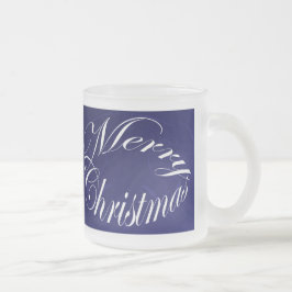 Frohe Weihnachten Blue Holiday Glass Tasse Set