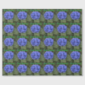 Frohe Weihnachten Blue Hydrangea Geschenkpapier (Flach)