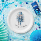 Frohe Weihnachten Blue Nutcracker Pappteller (Party)