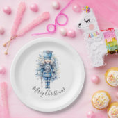 Frohe Weihnachten Blue Nutcracker Pappteller (Party)