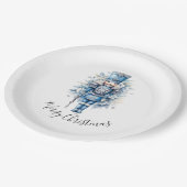 Frohe Weihnachten Blue Nutcracker Pappteller (Schrägansicht)