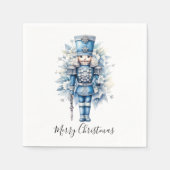 Frohe Weihnachten Blue Nutcracker Serviette (Vorderseite)