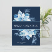 Frohe Weihnachten Blue Poinsettia (Stehend Vorderseite)