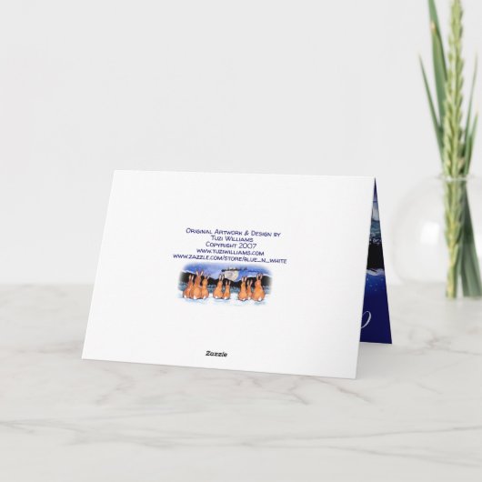 Frohe Weihnachten Blue Rabbit Niedlichen Winter Sc (Rückseite)