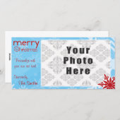 Frohe Weihnachten Blue/Red Snowflake Thema (Vorne/Hinten)